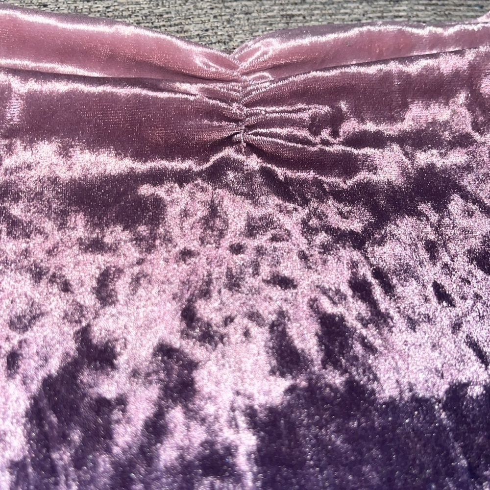 Crushed Velvet Ruched Off Shoulder Blouse Shirt Ombré American Eagle - Picture 3 of 5